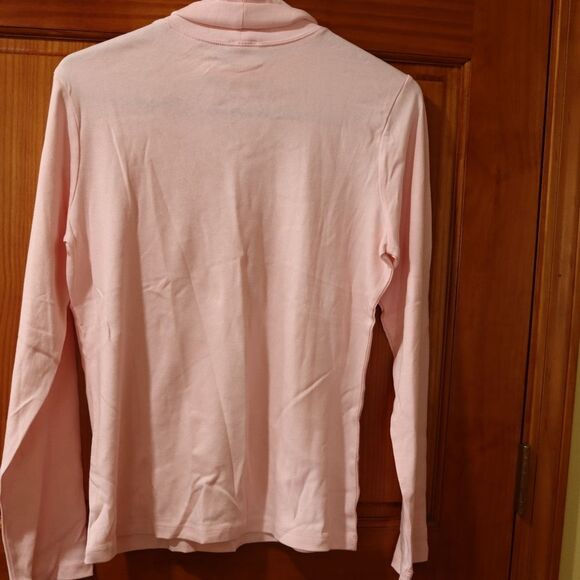 Frost Light Baby Pink Long Sleeve Turtleneck Top LG - Picture 4 of 10